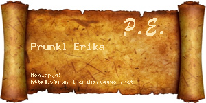 Prunkl Erika névjegykártya